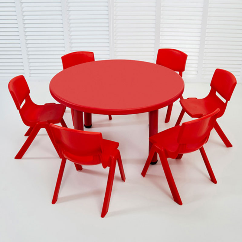 Fireproof Board Six-person Round Table