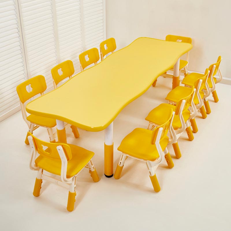 Fireproof Board Ten People Lace Rectangular Table (Plastic Lifting Feet)