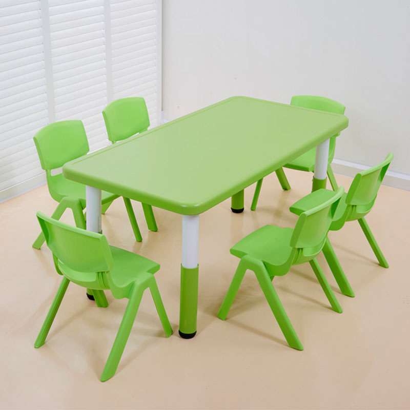 Plastic Six-person Rectangular Table (Plastic Lifting Feet)
