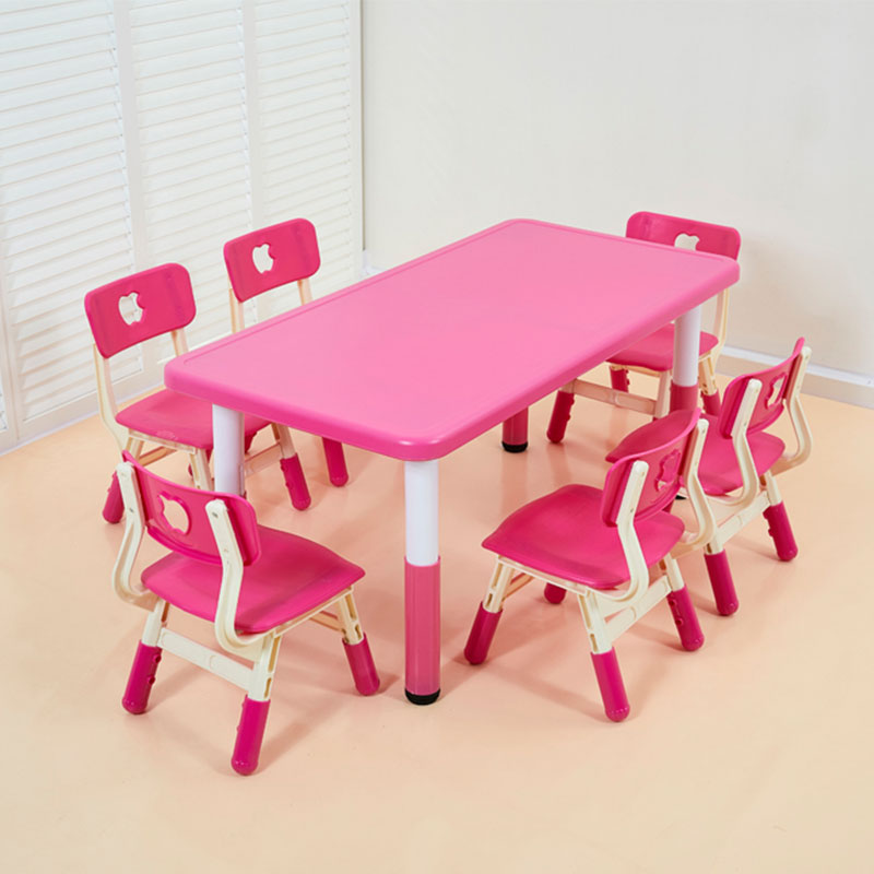 Plastic Six-Person Rectangular Table (Plastic Lifting Feet)