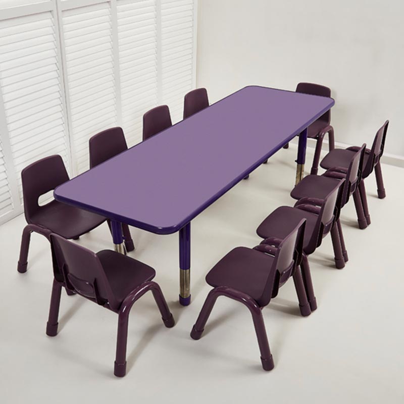 Rectangular Table For Ten People In Fireproof Board (Stainless Steel Lifting Feet)
