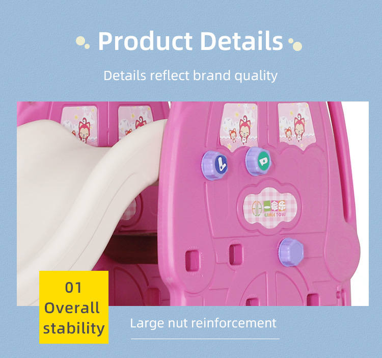 Pink rabit slide and swing 3 in 1