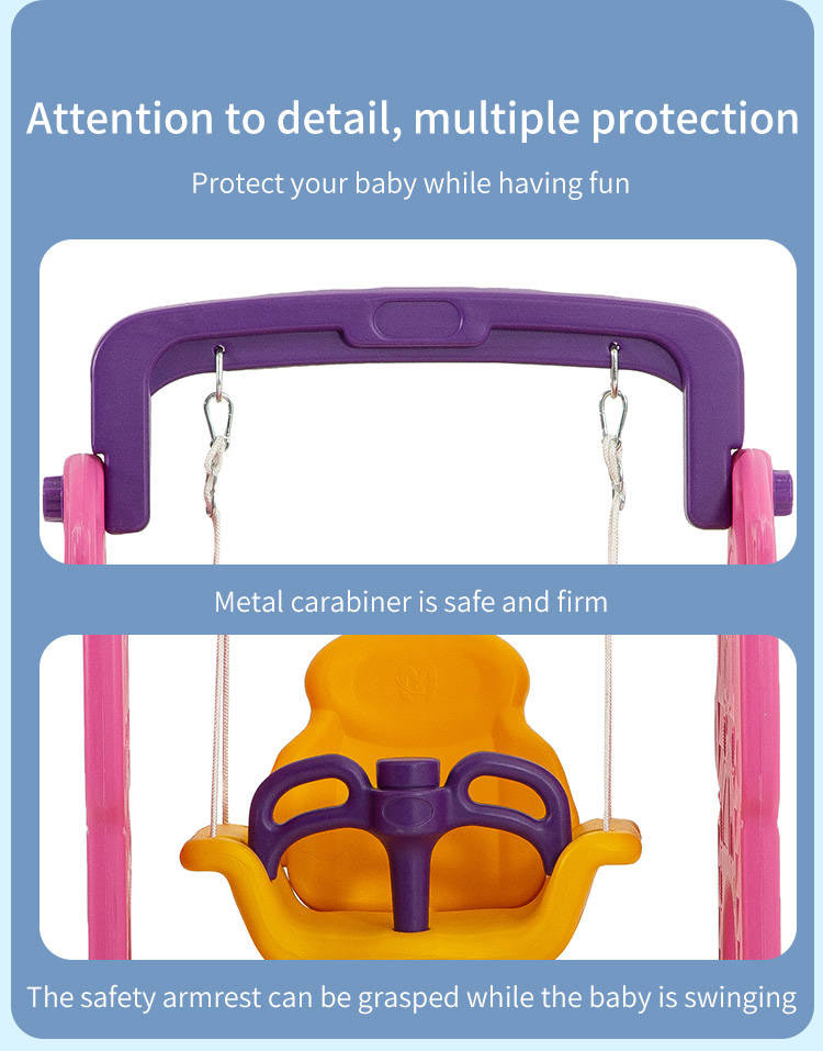 Pink rabit slide and swing 3 in 1