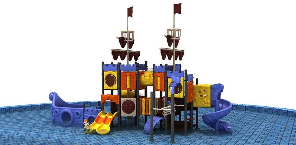 Pirate Ship Kids Outdoor Playground Slide