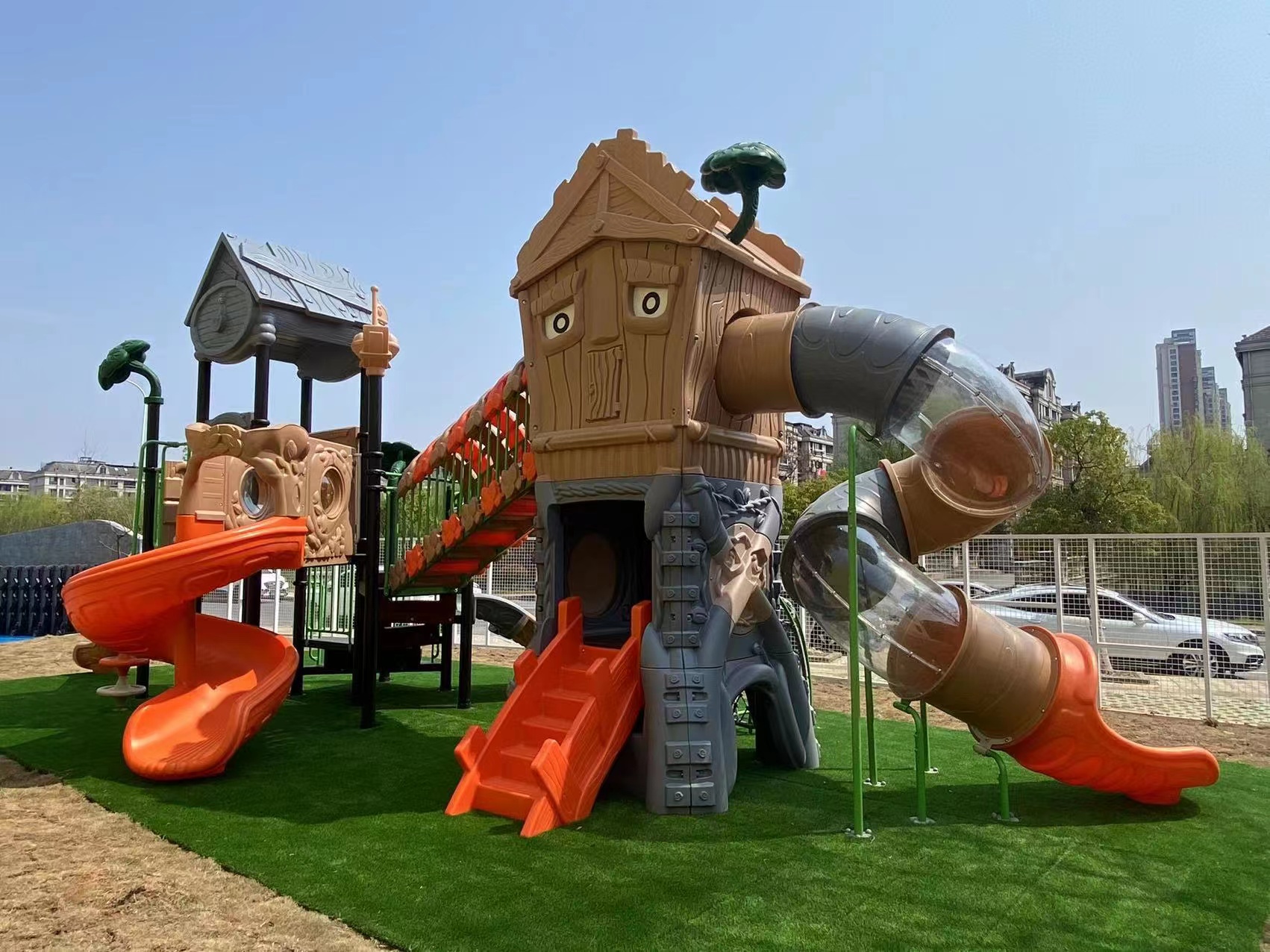 Plastic Wooden House Playground