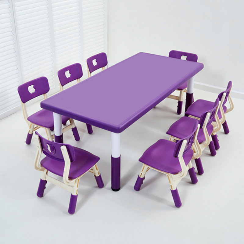 Plastic Six-Person Rectangular Table (Plastic Lifting Feet)